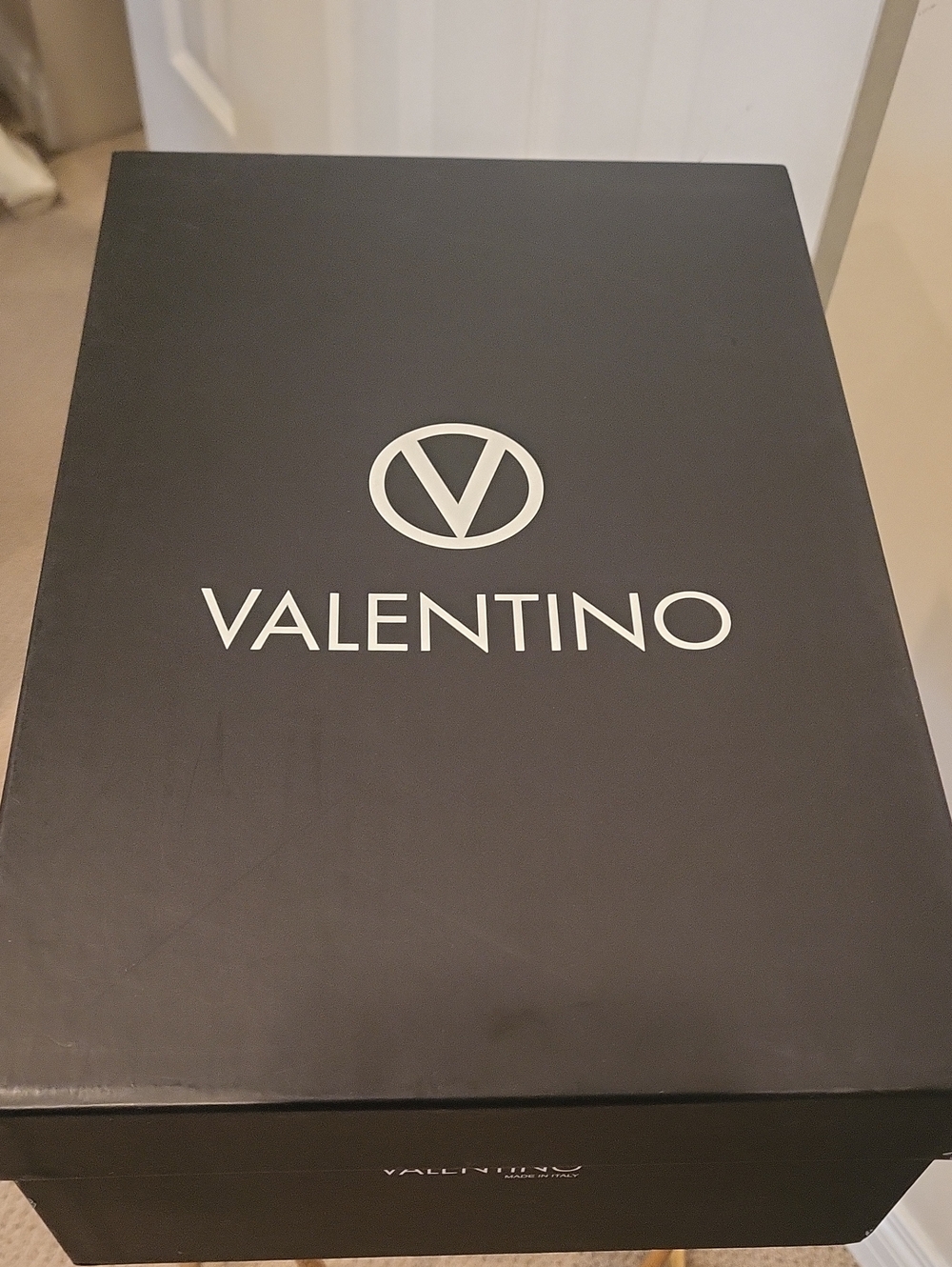 Valentino Black Shoes Box with White Logo